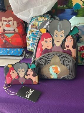 Disney Loungefly Villains Cinderella Stepmother Backpack & Wallet Set